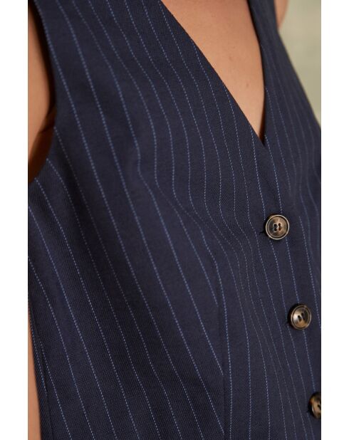 Blauwe gestreepte jas Abel Gi