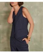 Blauwe gestreepte jas Abel Gi