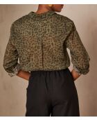 Colette Ch Imp olivgrüne Bluse aus Tierleder