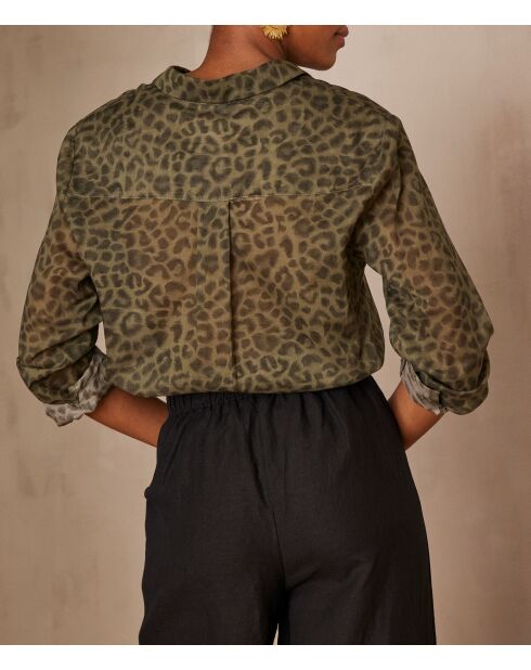 Colette Ch Imp olivgrüne Bluse aus Tierleder