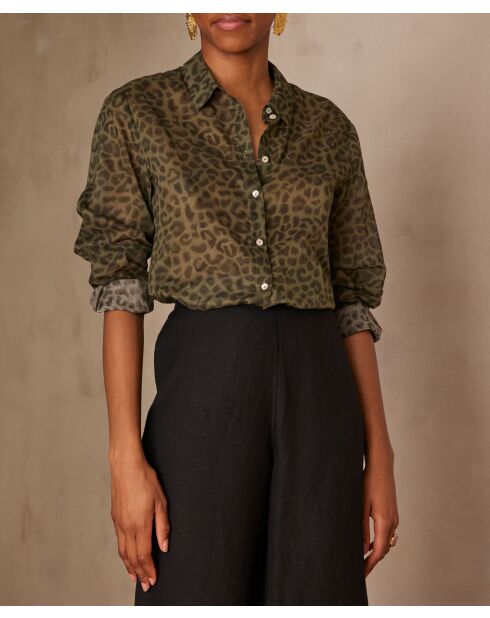 Colette Ch Imp olivgrüne Bluse aus Tierleder