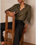 Colette Ch Imp olivgrüne Bluse aus Tierleder