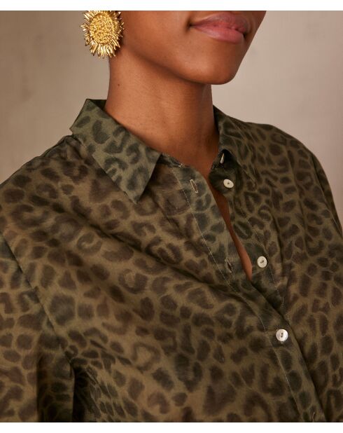 Colette Ch Imp olivgrüne Bluse aus Tierleder