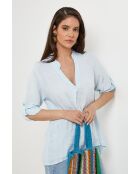 Top Maëlle 100% Lin ciel