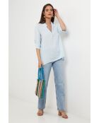 Top Maëlle 100% Lin ciel