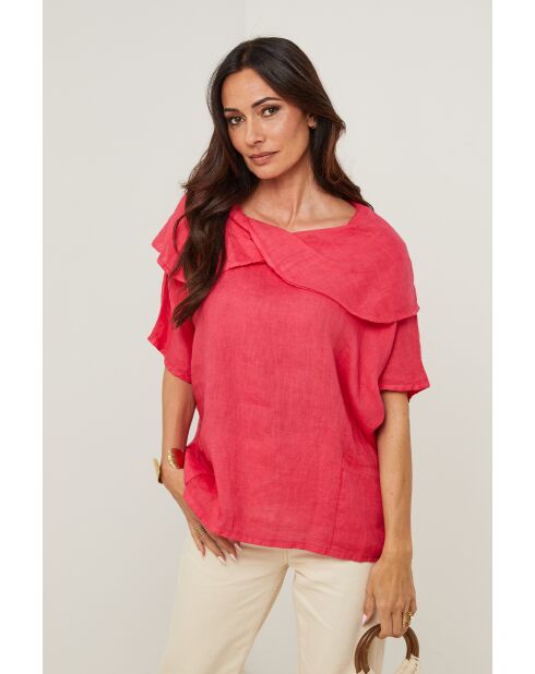 Top Séréna 100% Lin framboise