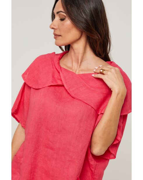 Top Séréna 100% Lin framboise