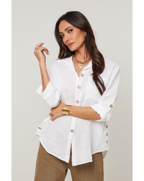 Chemise Énora 100% Lin blanche