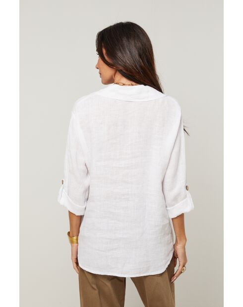 Chemise Énora 100% Lin blanche