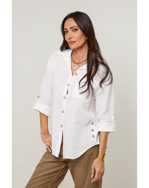 Chemise Énora 100% Lin blanche
