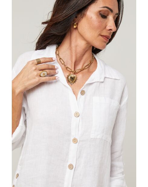 Chemise Énora 100% Lin blanche