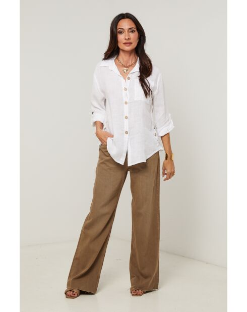 Chemise Énora 100% Lin blanche