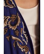 Geborduurde koningsblauwe jas Nouria B