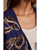 Geborduurde koningsblauwe jas Nouria B