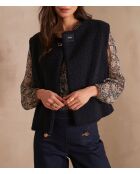 Sharon Gi Strickjacke mit rosafarbener Schnalle