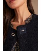 Sharon Gi Strickjacke mit rosafarbener Schnalle