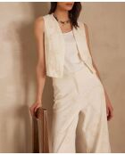 Gilet ecru ricamato Caya Gi