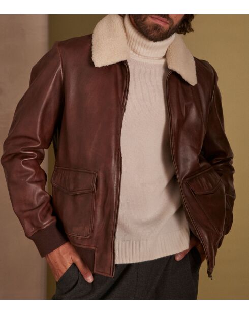 Blouson Alex B Cuir chocolat