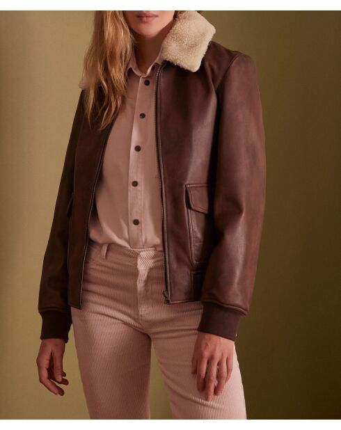 Blouson Alex B Cuir chocolat
