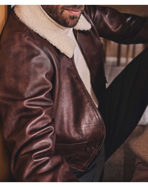 Blouson Alex B Cuir chocolat