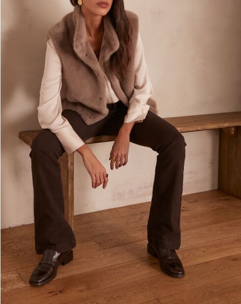 Suzanne Gi Ff helltaupefarbene Weste