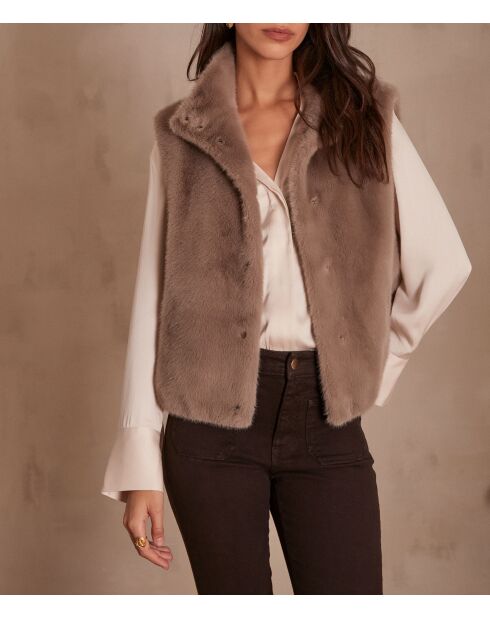 Suzanne Gi Ff helltaupefarbene Weste