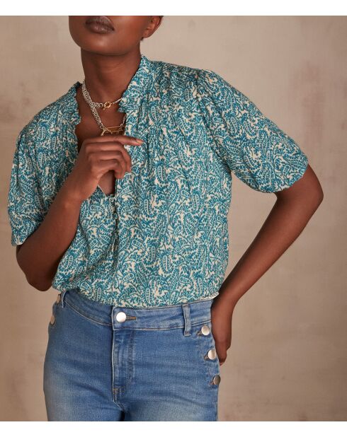 Blusa azul Bl Imp Turquesa