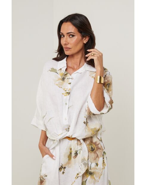 Chemise Adélia 100% Lin blanche