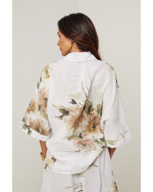 Chemise Adélia 100% Lin blanche