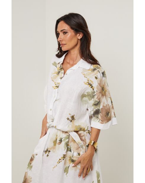 Chemise Adélia 100% Lin blanche