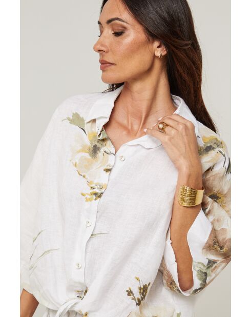 Chemise Adélia 100% Lin blanche