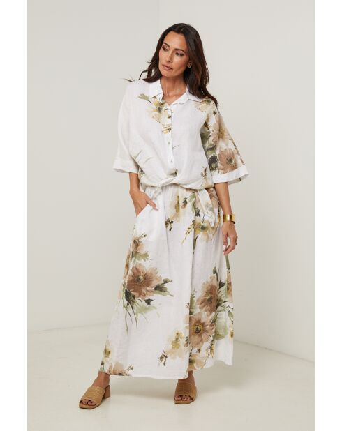 Chemise Adélia 100% Lin blanche