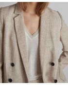 Beige jas Florine B Stripe