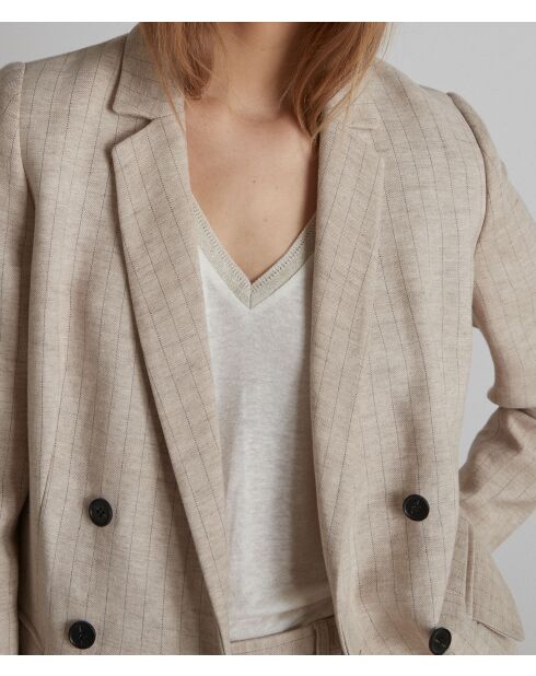 Beige jas Florine B Stripe