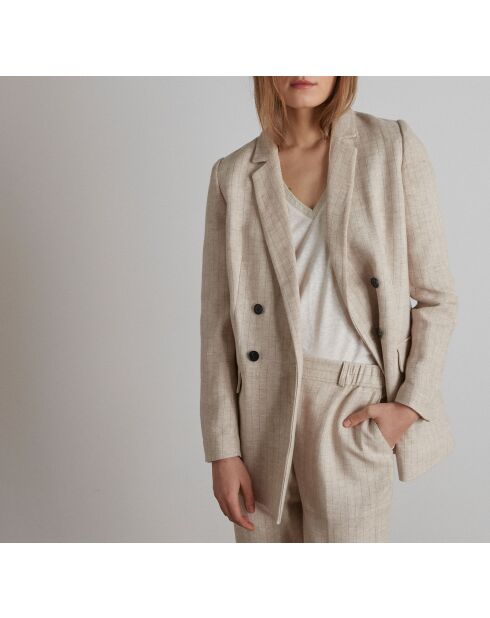 Beige jas Florine B Stripe