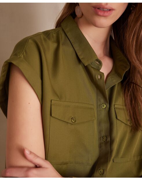 Chemisier Phineas Ch uni olive