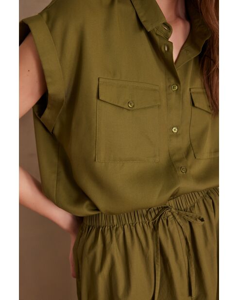 Chemisier Phineas Ch uni olive