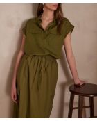 Chemisier Phineas Ch uni olive