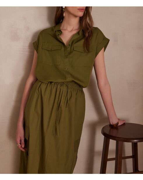 Chemisier Phineas Ch uni olive