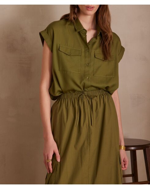 Chemisier Phineas Ch uni olive