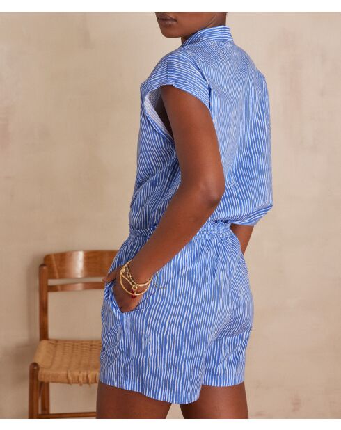 Blusa azul con estampado ondulado Sunrise Ch