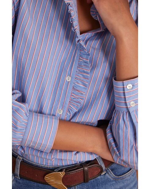 Blusa mediana de rayas azules Selene Ch