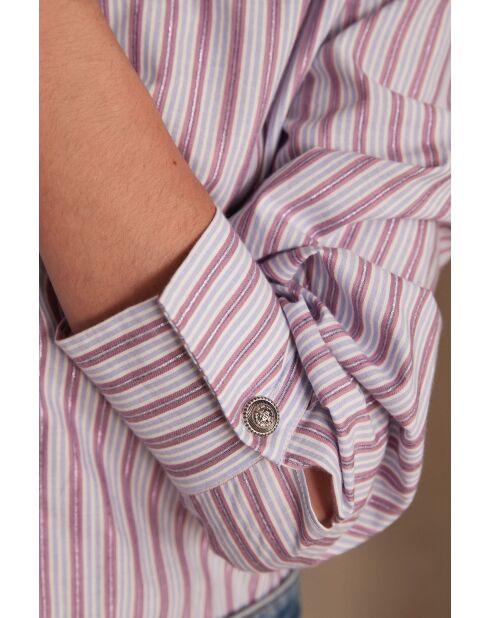 Esmeralda CH burgunderfarbenes Hemd mit Metallstreifen