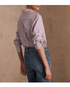 Esmeralda CH burgunderfarbenes Hemd mit Metallstreifen