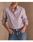 Esmeralda CH burgunderfarbenes Hemd mit Metallstreifen