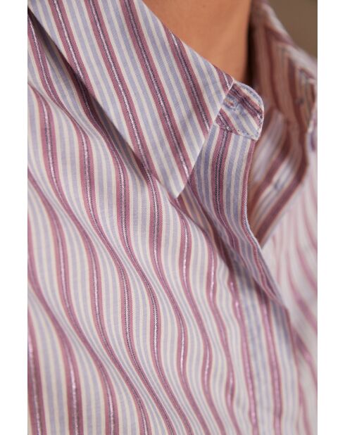 Esmeralda CH burgunderfarbenes Hemd mit Metallstreifen