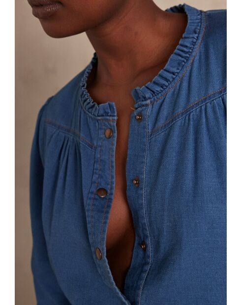 Chemisier Cleo Ch denim delave clair