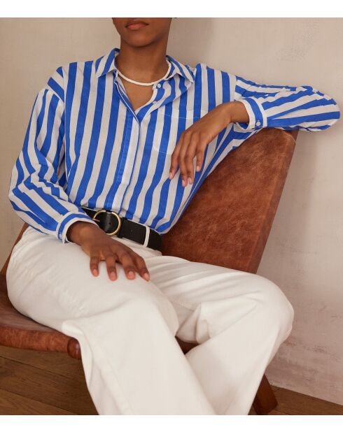 Marilou Ch Shirt mit großem königsblauem R-Print