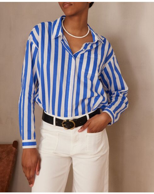 Marilou Ch Shirt mit großem königsblauem R-Print