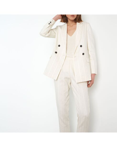Crèmekleurig gestreept pak Florine B